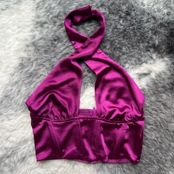 Satin Halter Top Bustier - Picture 2 of 5